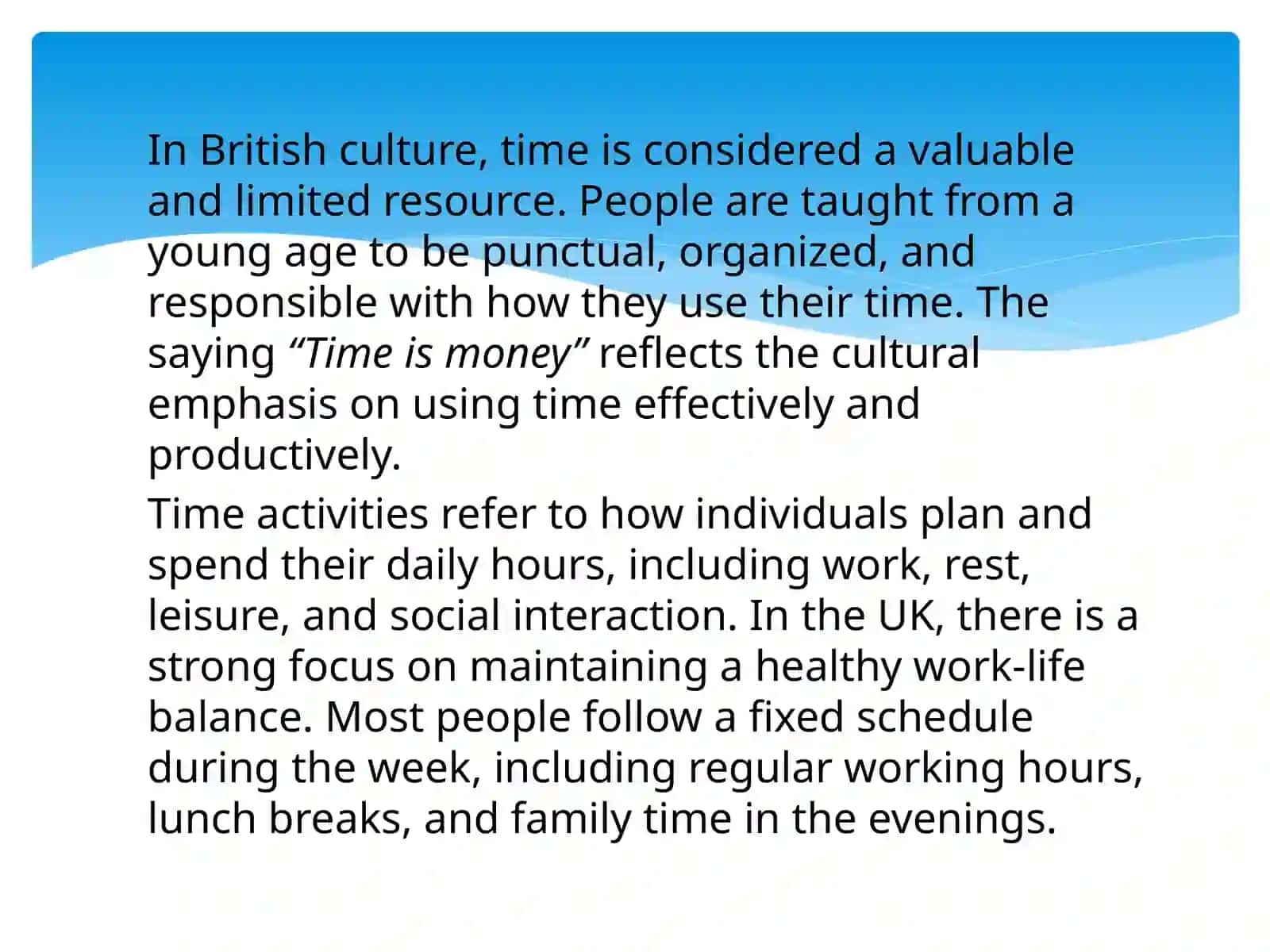 Time activities in Britain 3