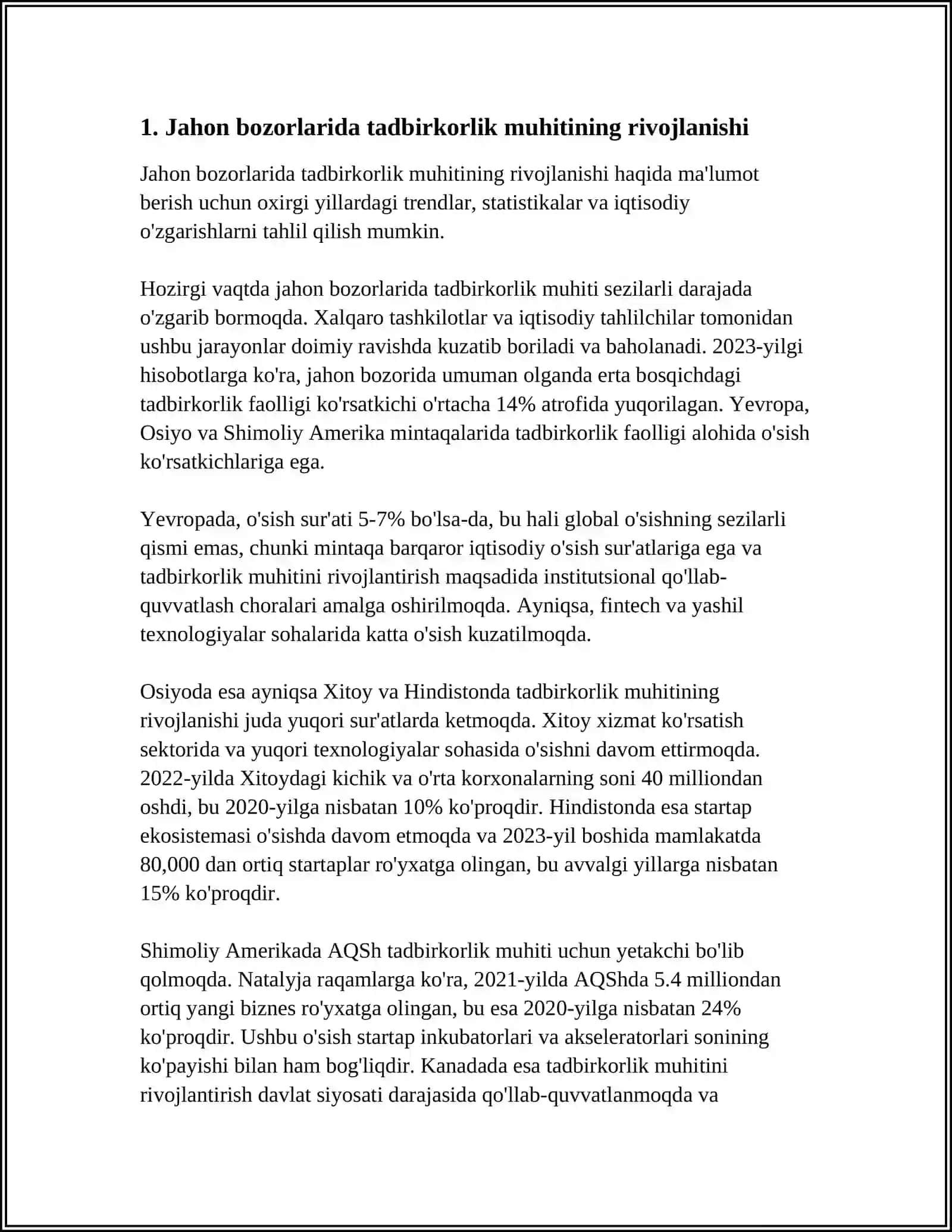 JAHON BOZORLARIDA BIZNES VA TADBIRKORLIKNI RIVOJLANISHI 3