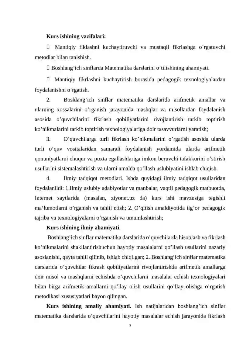 Boshlang'ich sinflar uchun matematika masalalarni o'rgatish 3