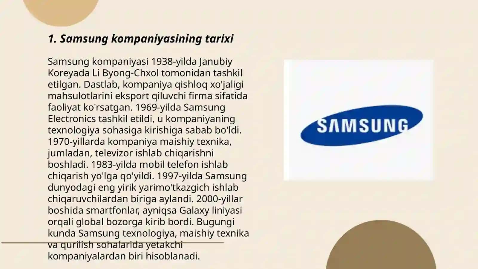 Samsung kompaniyasi haqida 3