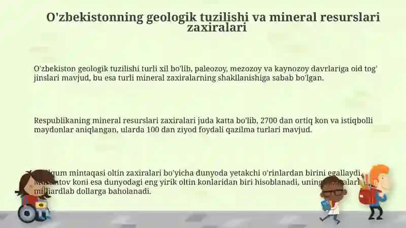 O'zbekistonning geologik tuzilishi va asosiy foydali qazilma zaxiralari 3