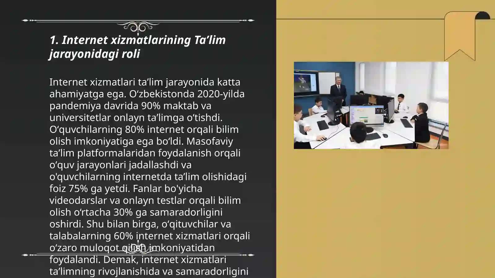 Internet xizmatlaridan foydalanish taʼlim jarayonini tashkil etishda 3