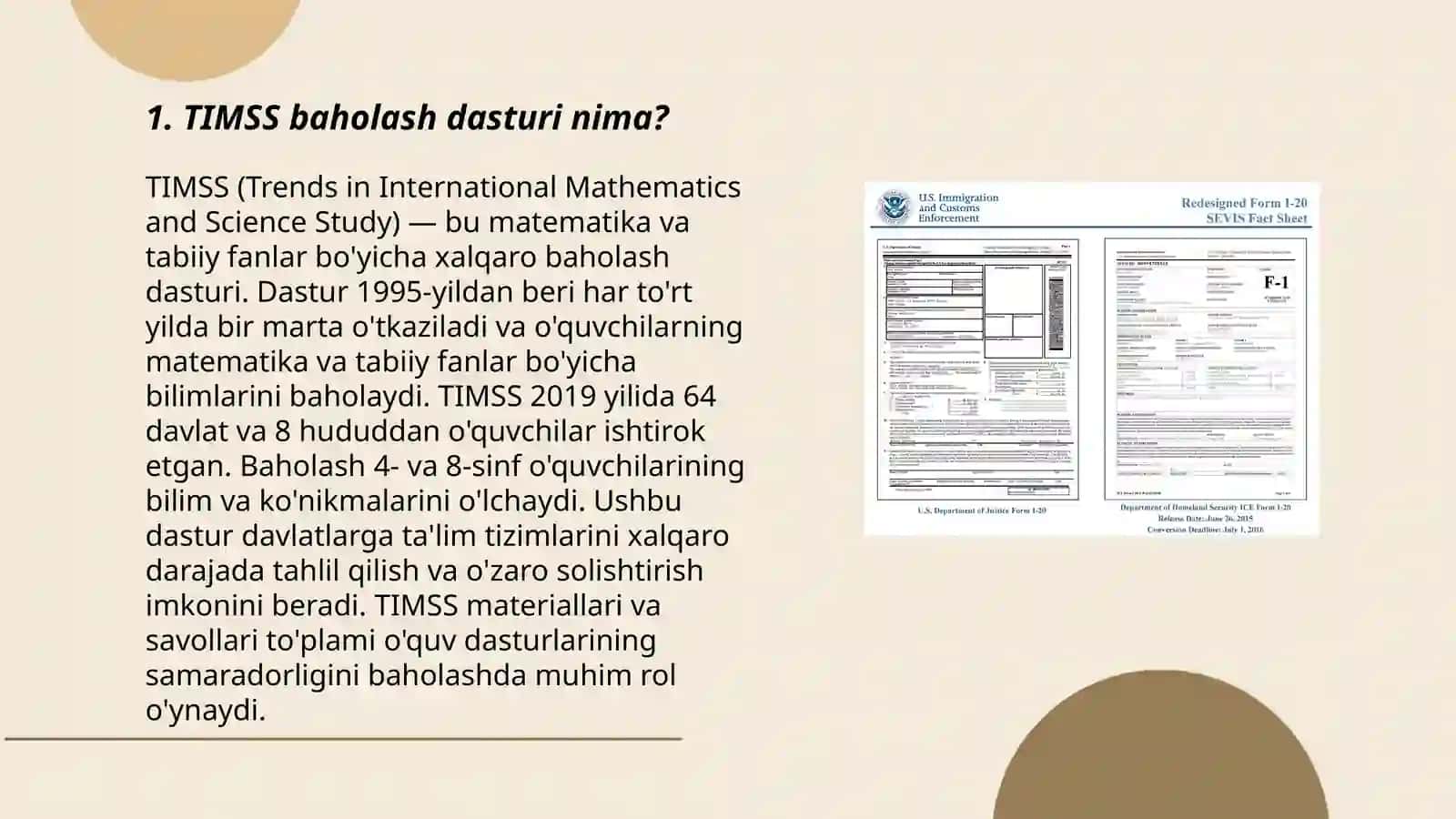 TIMSS xalqaro baholash dasturi tizimi 3