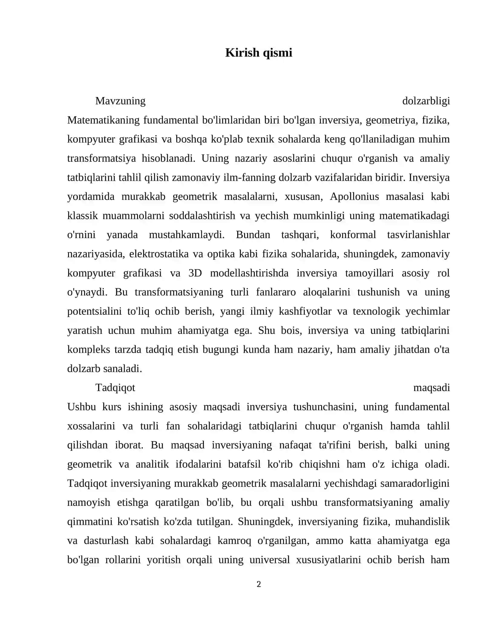 Inversiya va uning tatbiqlari 3
