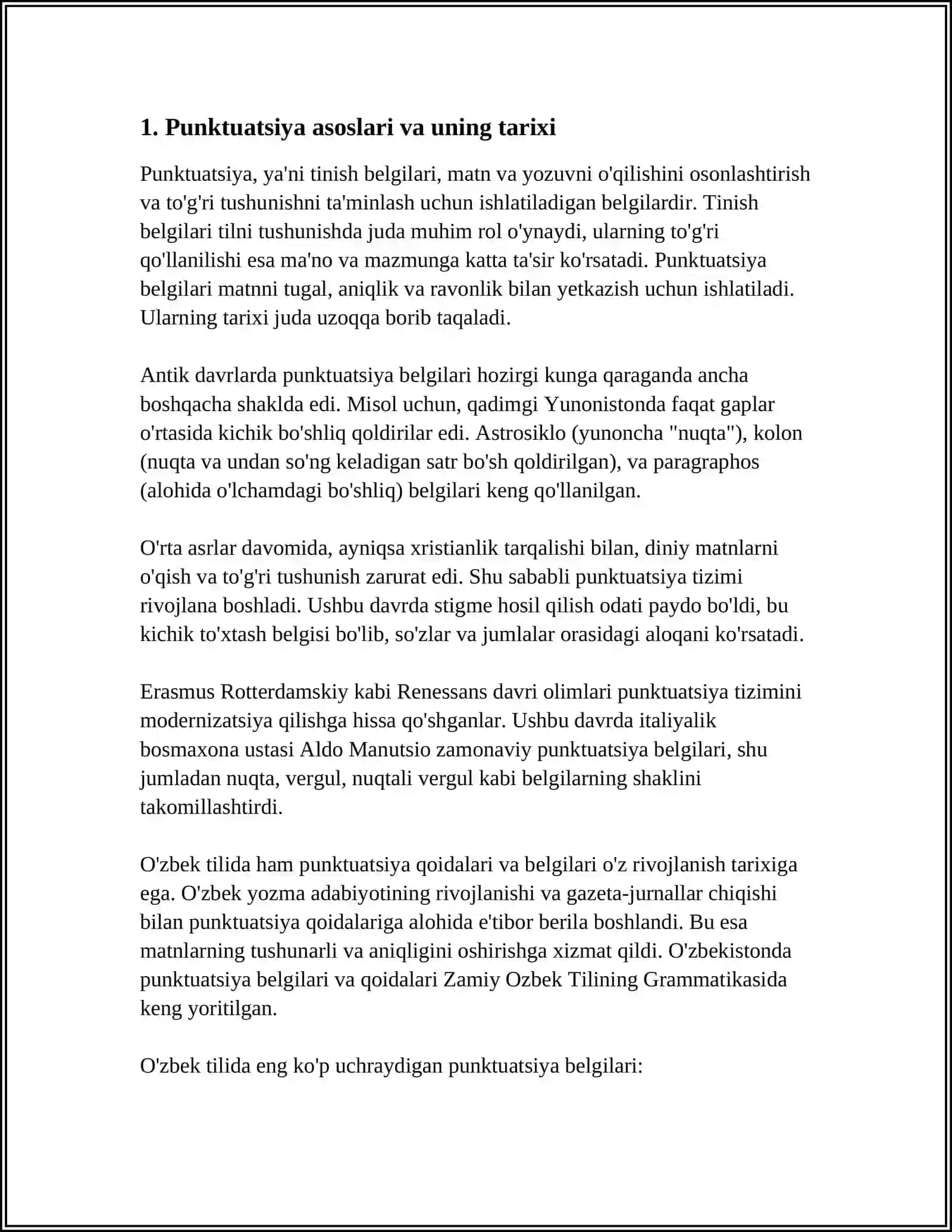 BOSHLANG'ICH SINFLARDA PUNKTUATSION SAVODXONLIKNI OSHIRISH BO'YICHA TAVSIYALAR ISHLAB CHIQISH 3