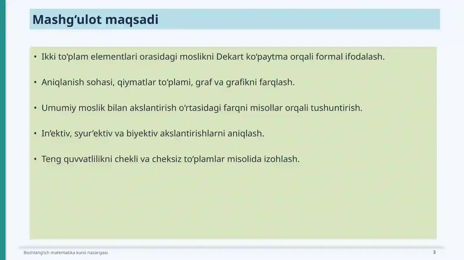Boshlang‘ich matematika kursi nazariyasi 3