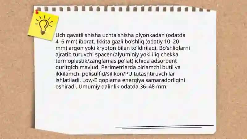Uch qavatli shisha 3