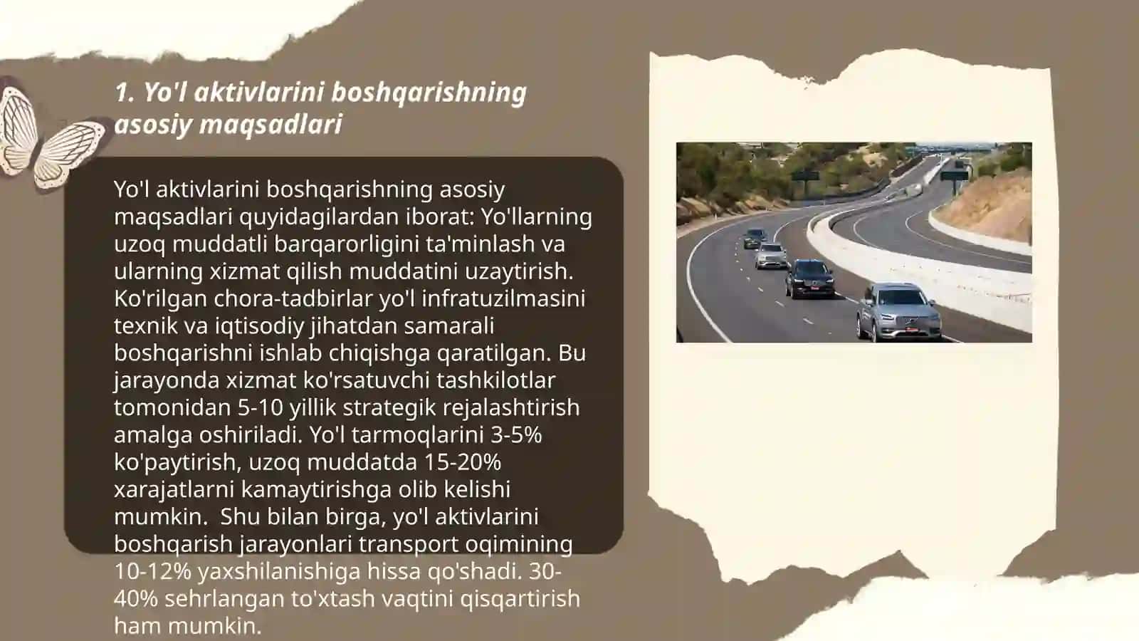 Yo'l aktivlarini boshqarishning asosiy maqsadlari 3