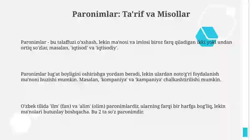 Paronimlar yozish 3