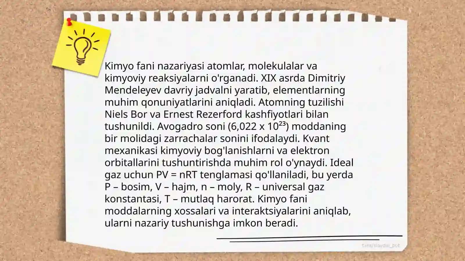 Ta'lim bosqichlarida òqitiladigan kimyo fanlarining nazariy va amaliy konseptsiyalari. Kimyo ta'limining dasturi va darsliklari 3