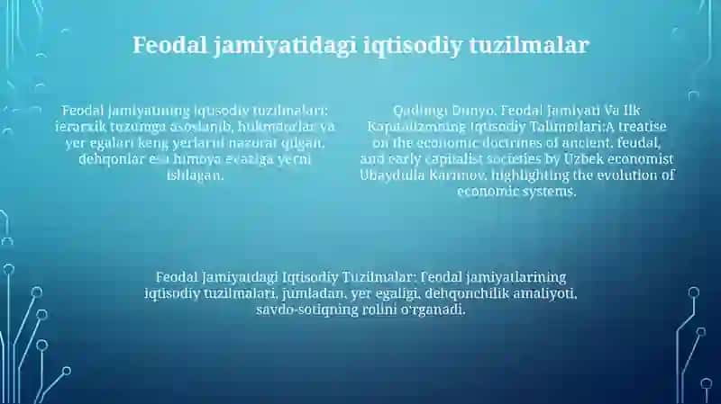 Qadimgi Dunyo, Feodal Jamiyati Va Ilk Kapitalizmning Iqtisodiy Talimotlari 3