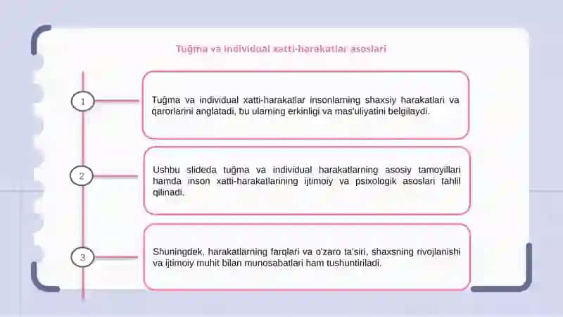 Tugʻma va individual xatti harakatlar 3