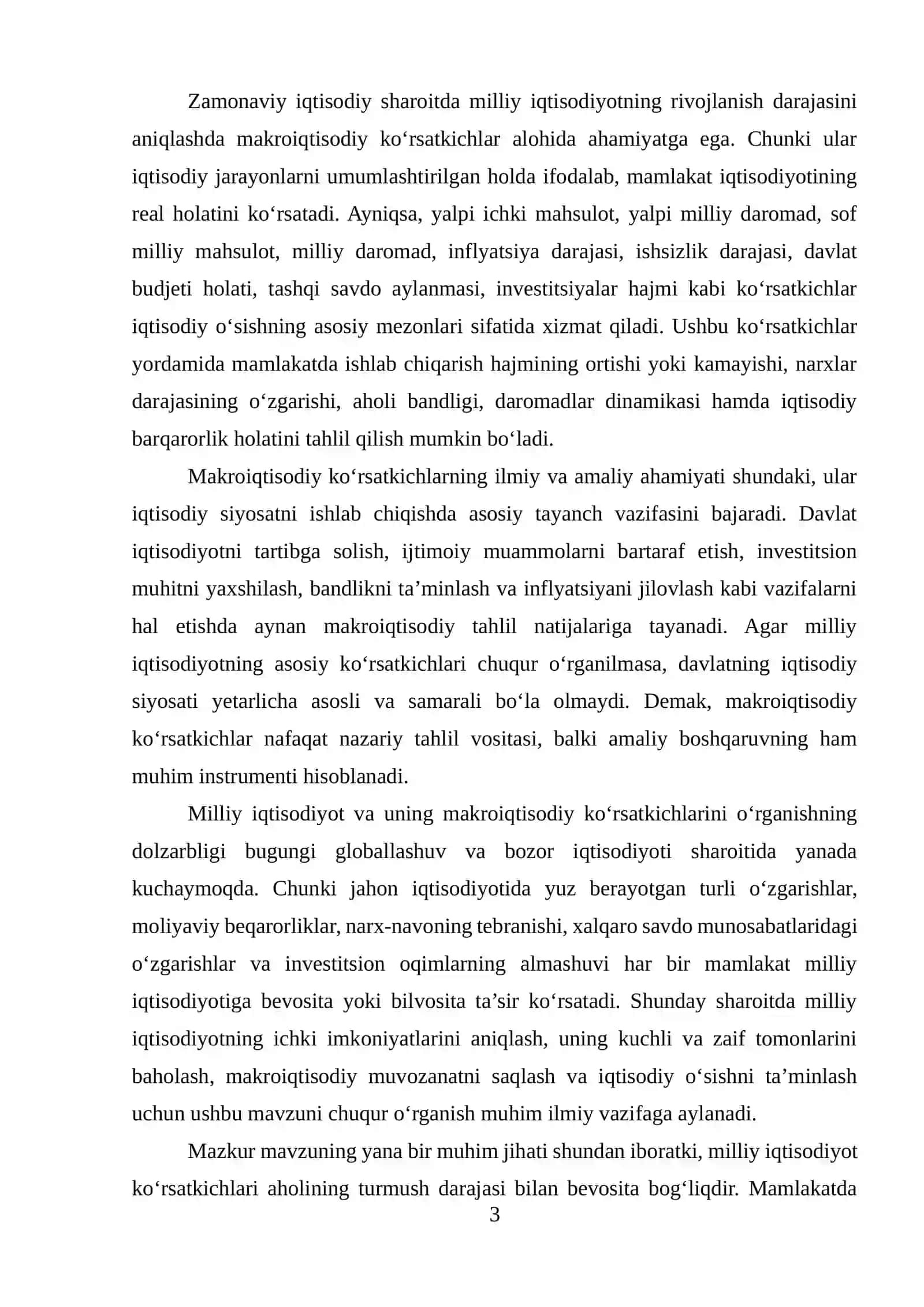 MILLIY IQTISODIYOT VA UNING MAKROIQTISODIY KO‘RSATKICHLARI 3