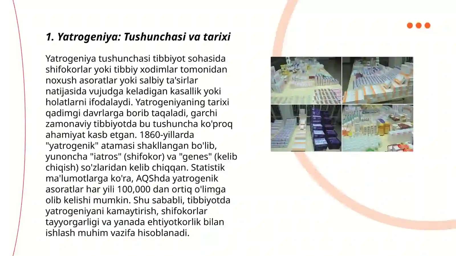 Yatrogeniya turlari. Evtanaziya.Bemorlarni parvarishlashda qo‘llanadigan zamonaviy tibbiy vositalar 3