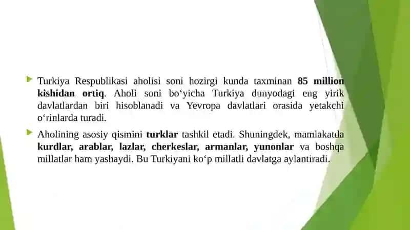 Turkiyaning aholisi haqida 3