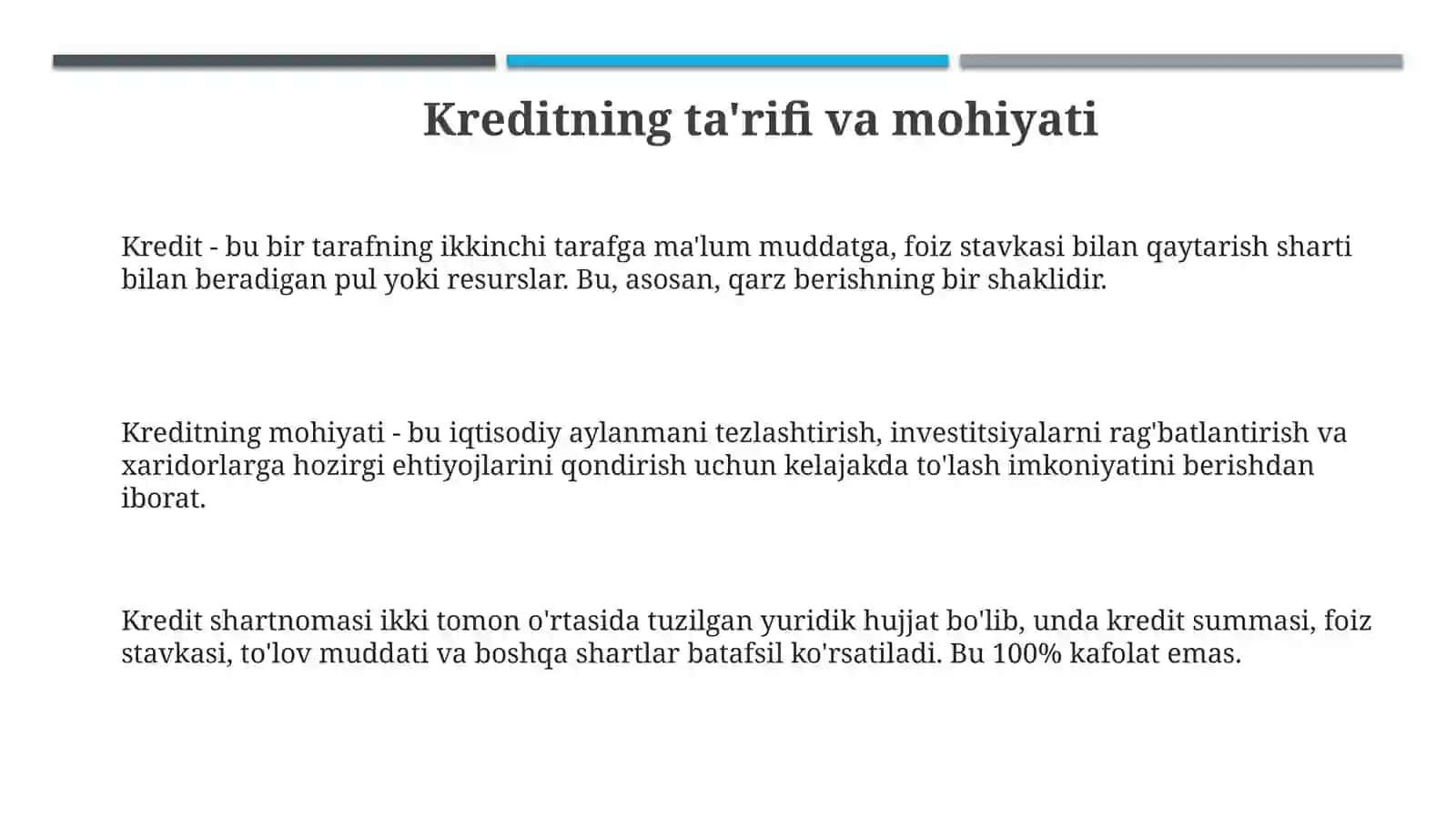 Kreditning zarurligi va mohiyati 3