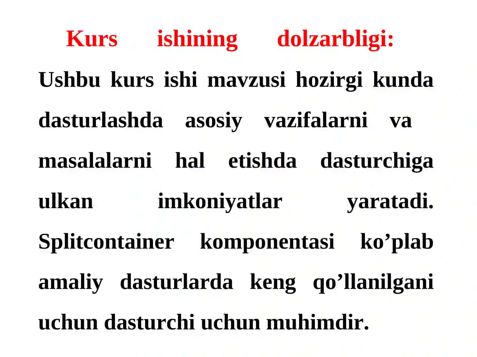 MAVZU: C# dasturlash tilida Split Container komponentasi yordamida dasturlar yaratish 3
