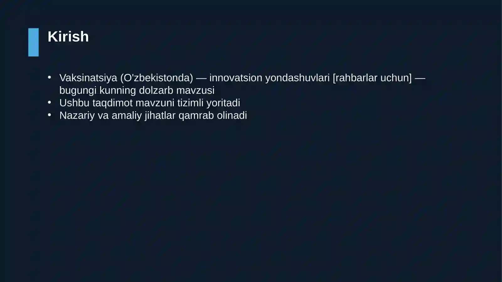 Vaksinatsiya (O'zbekistonda) — innovatsion yondashuvlari [rahbarlar uchun] 3