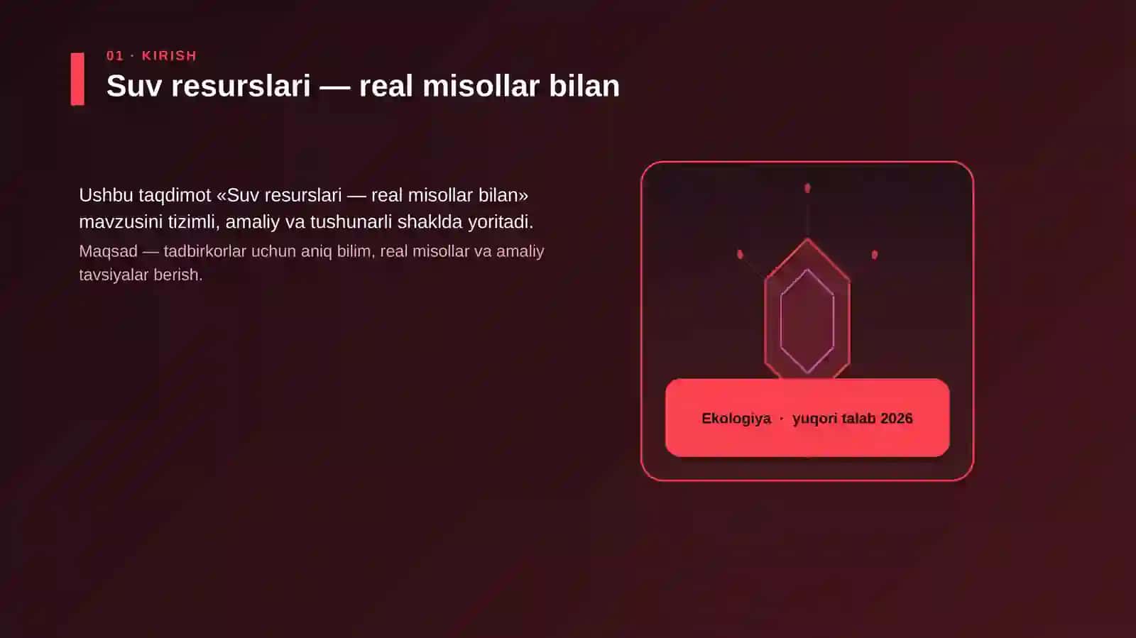 Suv resurslari - real misollar bilan 3
