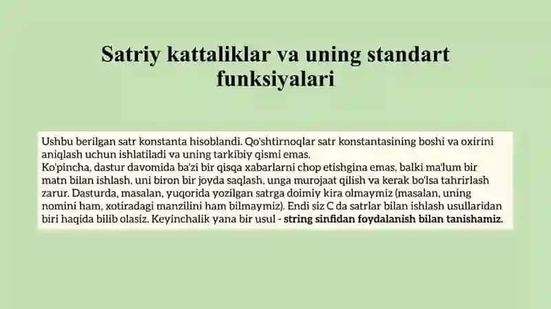 Satriy kattaliklar bilan ishlash 3