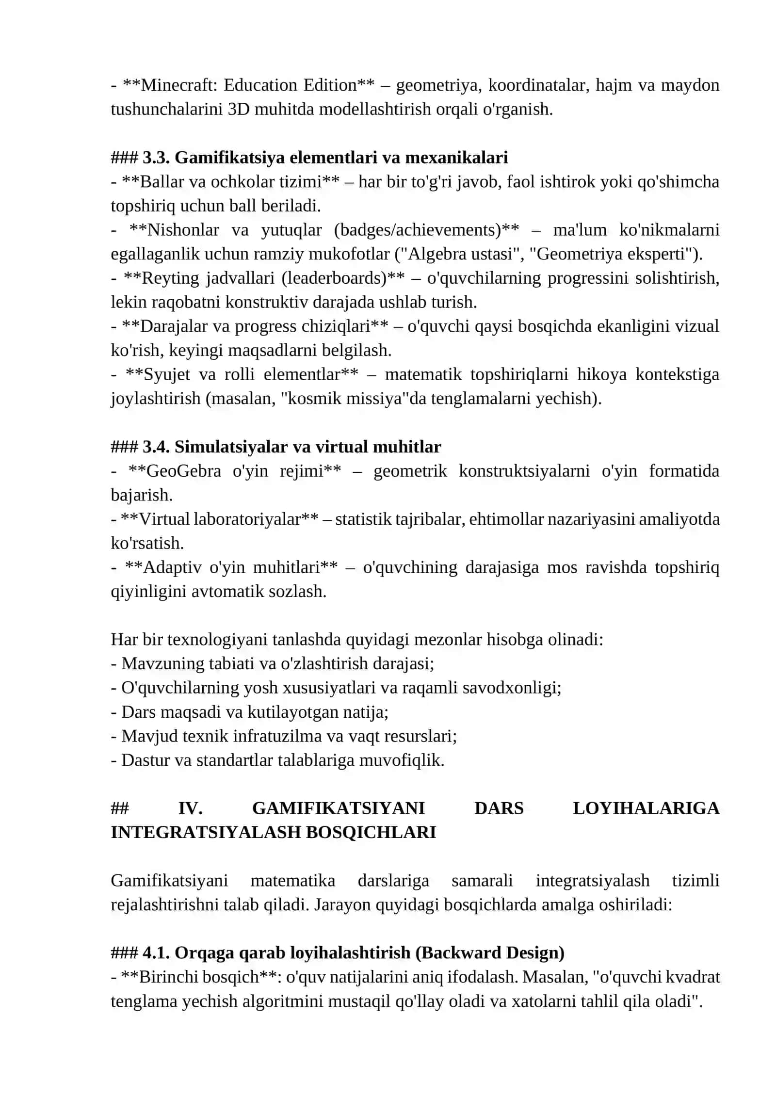 MATEMATIKA DARSLARIDA GAMIFIKATSIYA VA O'YIN TEXNOLOGIYALARIDAN FOYDALANISH 3