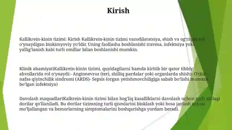 Kallikrein-Kinin Tizimi, Klinik Ahamiyati 3