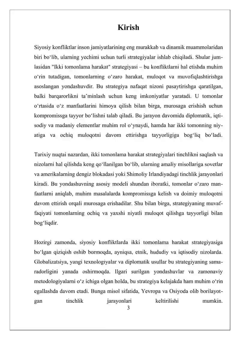 SIYOSIY KONFLIKTLARDA "IKKI TOMONLAMA HARAKAT"STRATEGIYASINI AMALGA OSHIRISHNING O’ZIGA XOSLIGI 3
