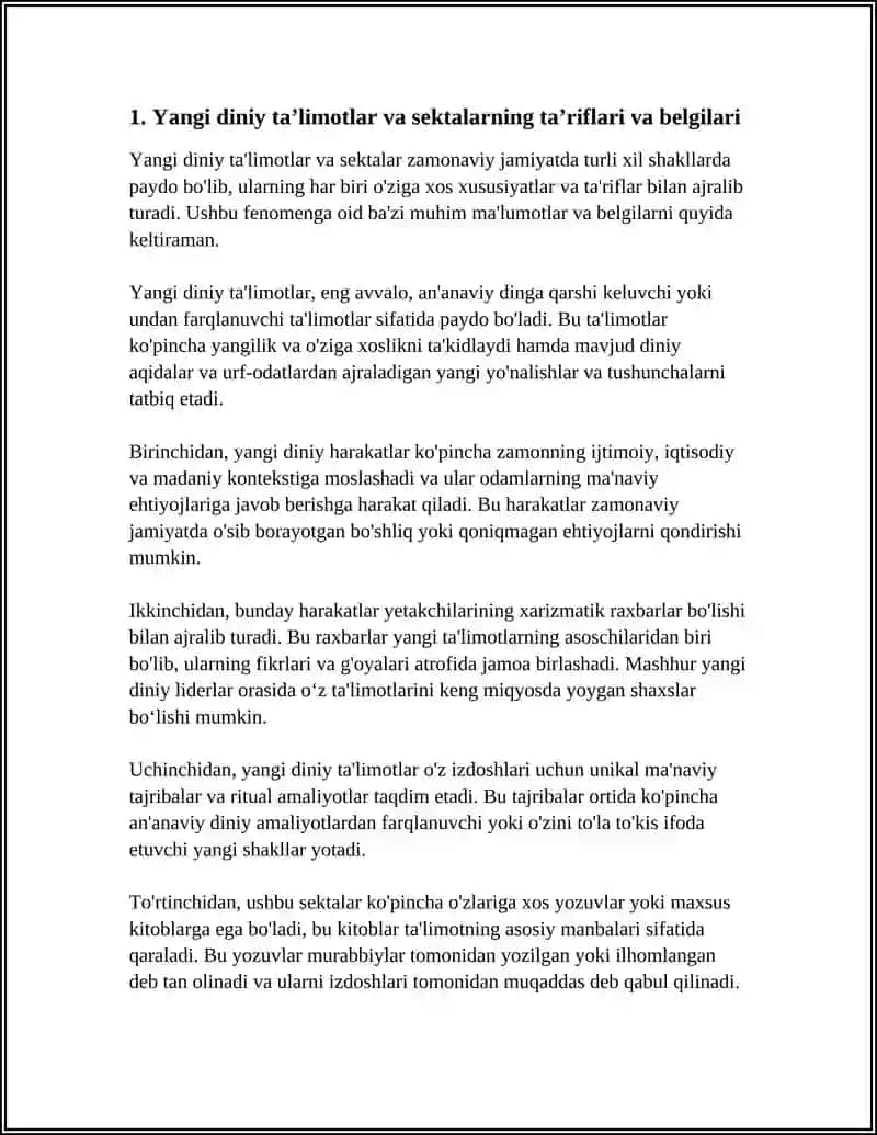 YANGI DINIY TAʼLIMOTLAR VA SEKTALLAR 3