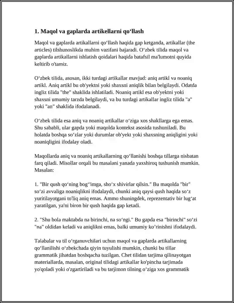 GEBRAUCH DES ARTICLELS 3