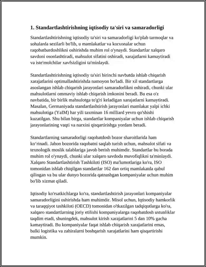 STANDARTLAR VA ULARNING XALQ XO‘JALIGIDAGI AXAMIYATI 3