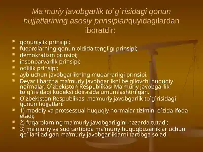 Ma'muriy javobgarlik to`g`risidagi qonun hujjatlari 3