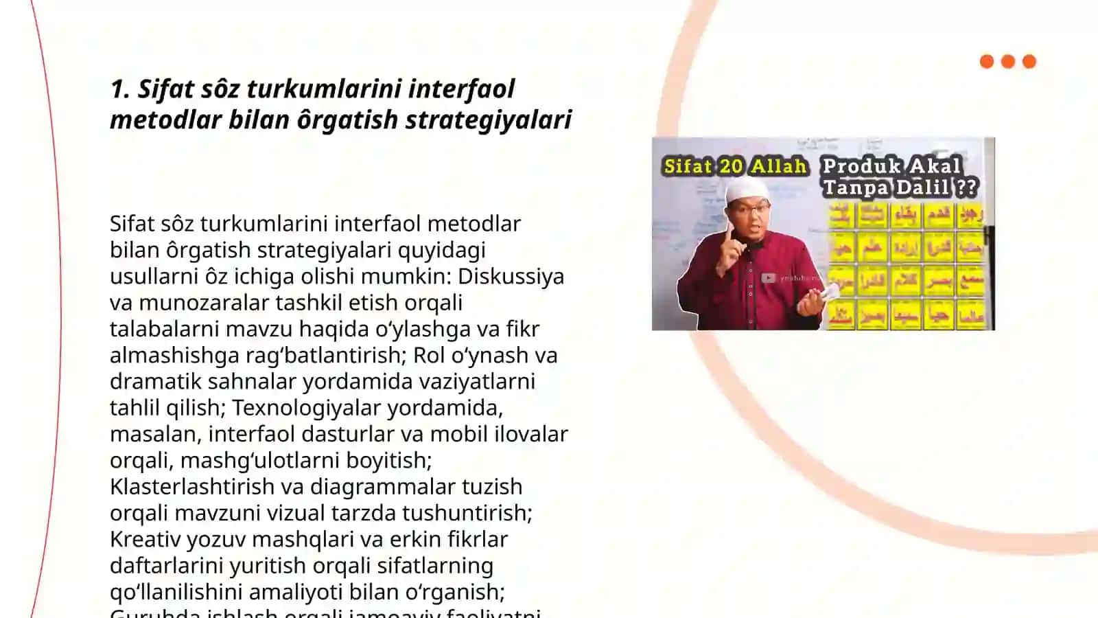 Sifat sôz turkumlarini interfaol metodlar bilan ôrgatish strategiyalari 3