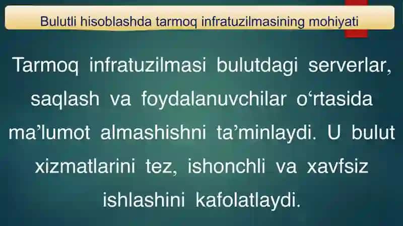 Bulutda tarmoq va xavfsizlik 3