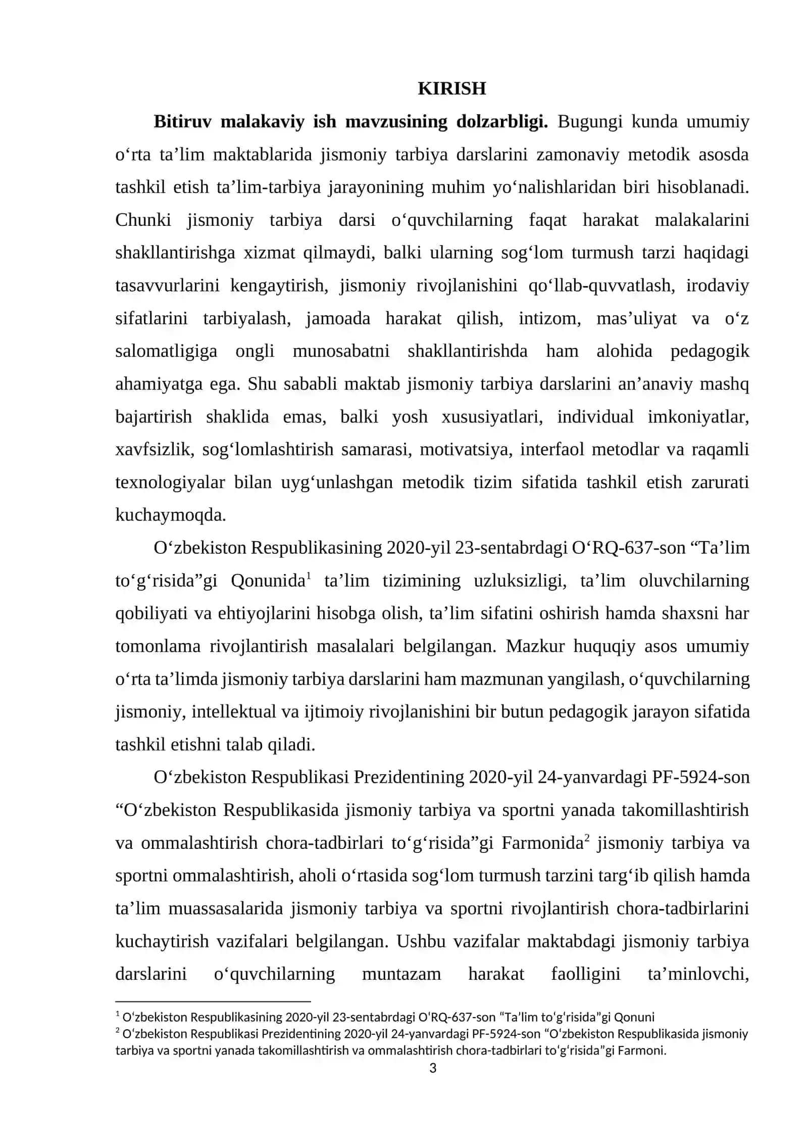 UMUMIY O‘RTA TA’LIM MAKTABLARIDA JISMONIY TARBIYA DARSLARINI TASHKIL QILISHNING ZAMONAVIY METODIK ASOSLARI 3