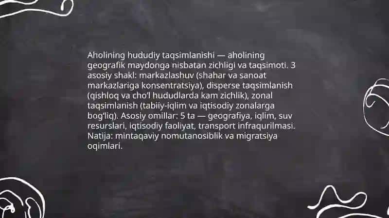 Aholining joylashuvi va urbanizatsiya 3