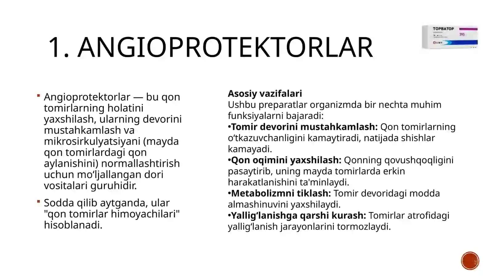 Angioprotektorlar, Venotropvositalar, Aterosklerozga qarshi vositalar 3