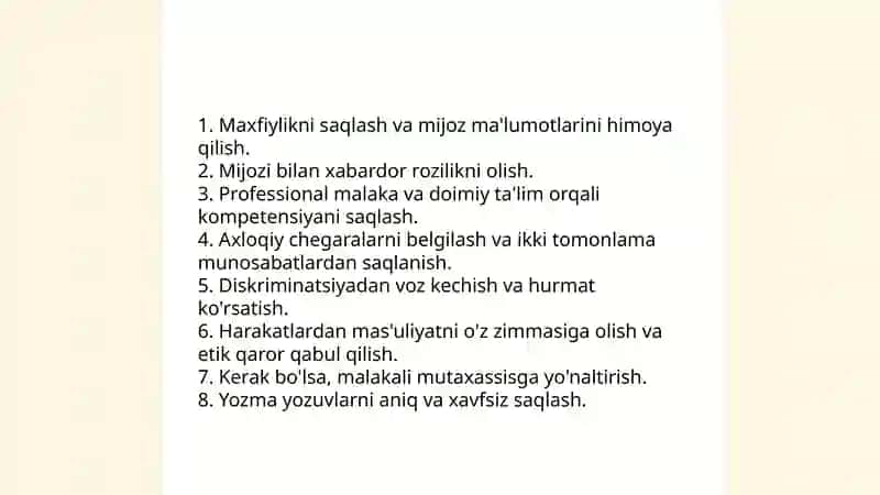 Amaliyotchi psixolog shaxsiga qo’yiladigan muhim talablar 3
