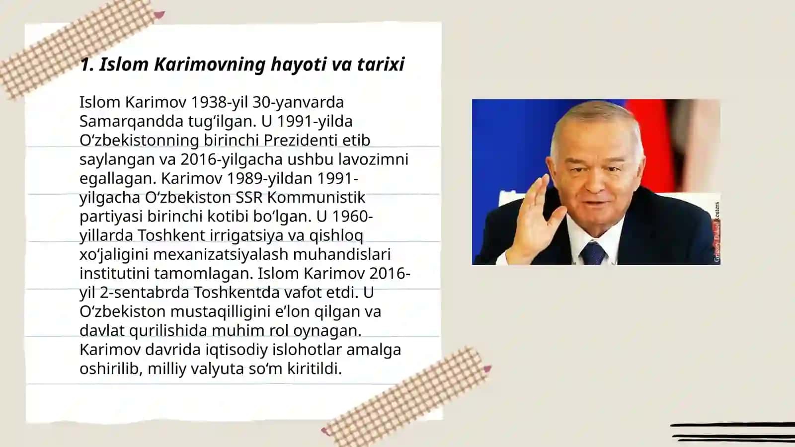 Islom Karimovning hayoti va tarixi 3