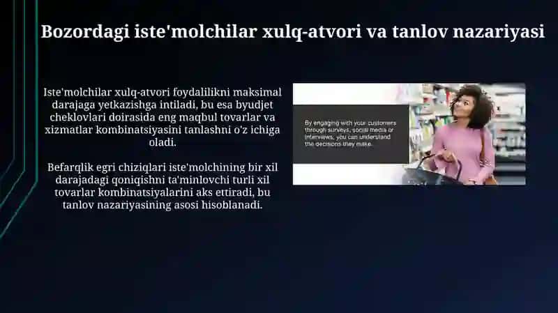 Bozordagi iste'molchilar xulq-atvori va tanlov nazariyasi 3