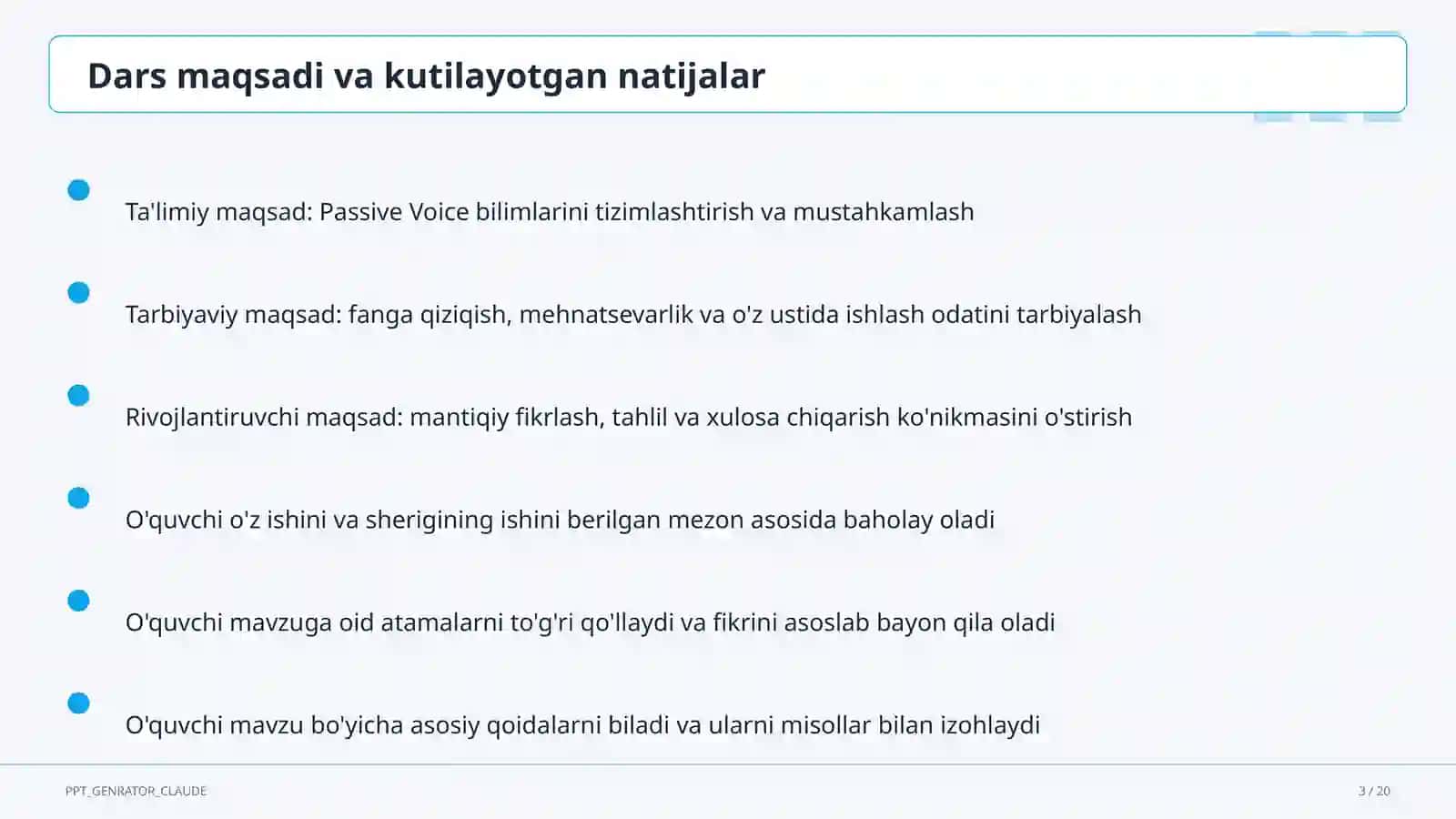 Passive Voice (9-sinf) 3