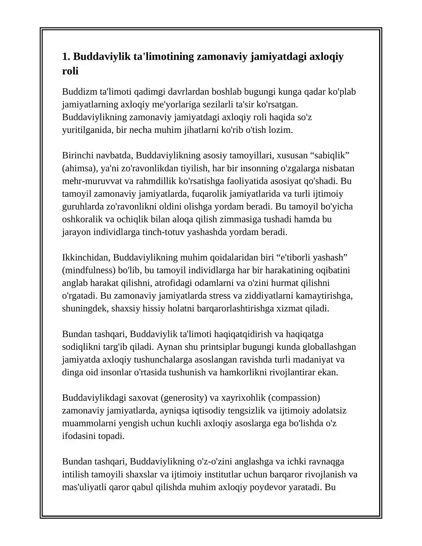 BUDDAVIYLIK TA'LIMOTING ZAMONAVIY SIVILIZATSIYADAGI OʻRNI VA AHAMIYATI 3