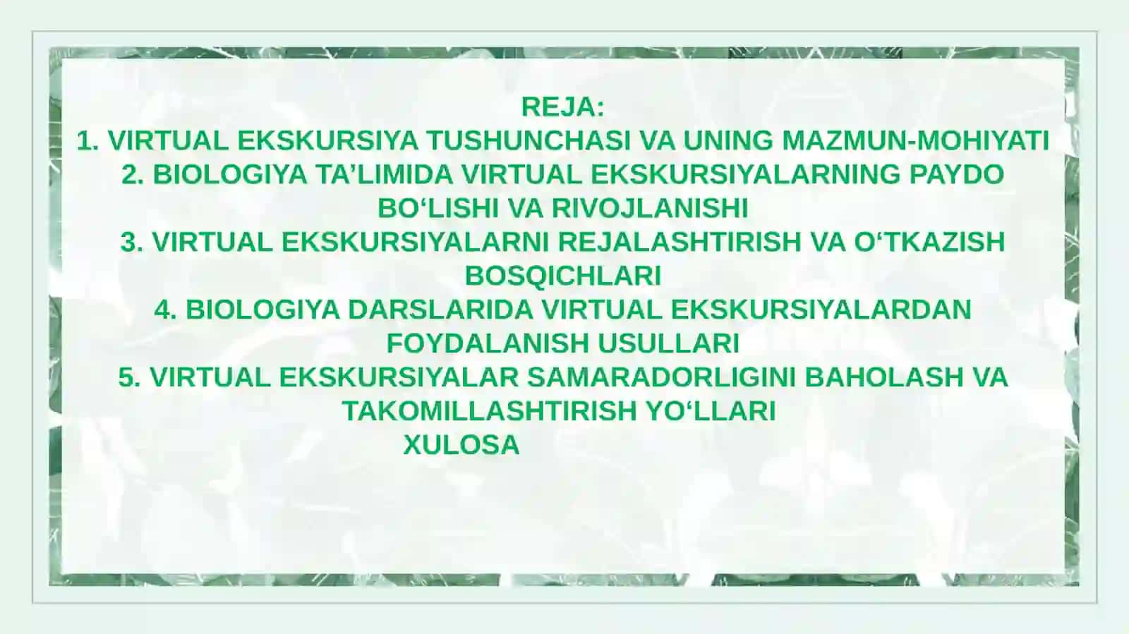 QODIROVA GULYORANING BIOLOGIYA O‘QITISH METODIKASI 3
