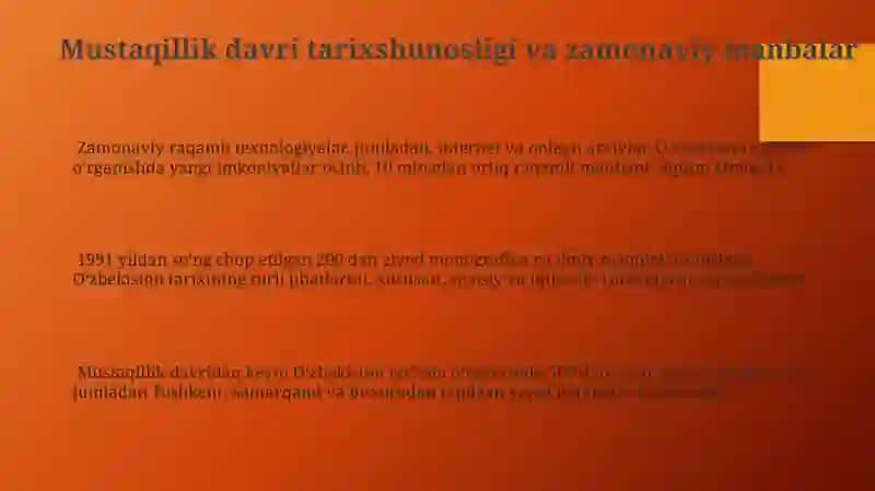 Oʻzbekistanning tarixini davelashtirish tarixiy manbalar va ullarning turlari 3