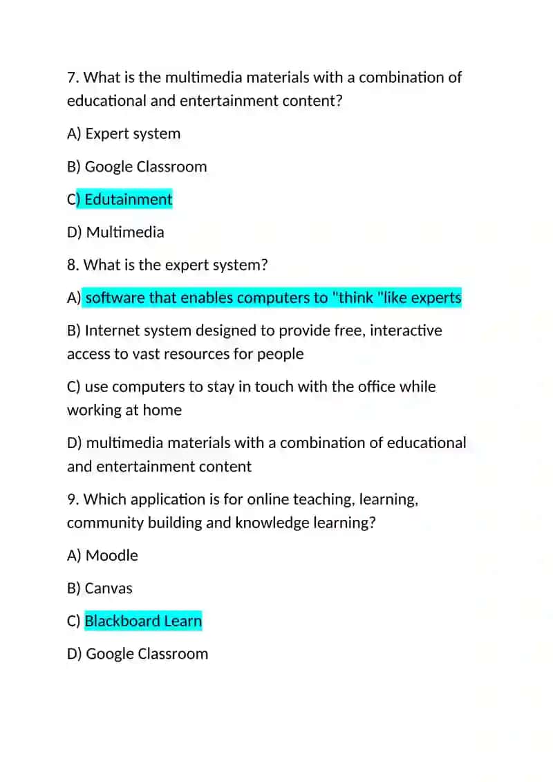 Digital English Test 3