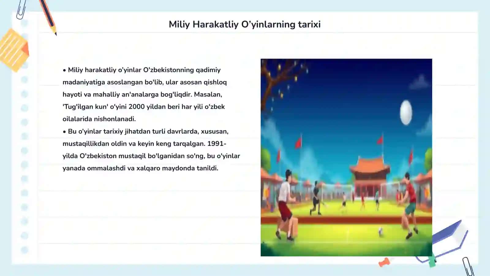 Miliy Harakatliy O’yinlar 3