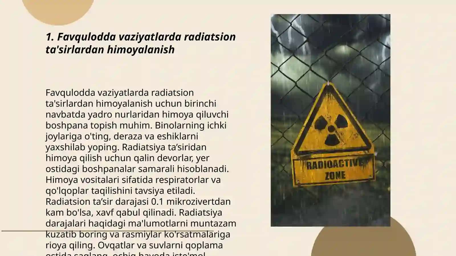 Favqulodda vaziyatlarda radiatsion ta'sirlardan himoyalanish 3