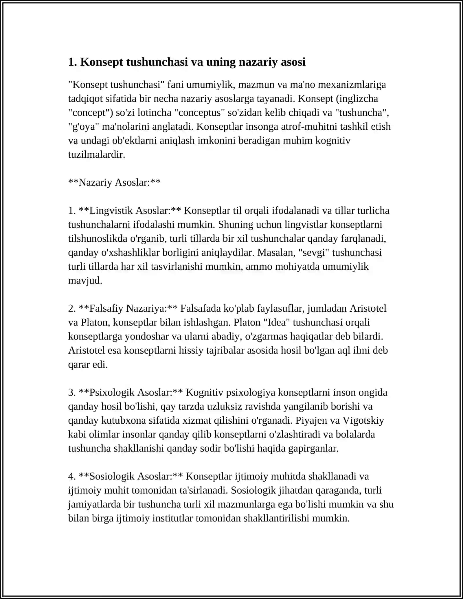 KONSEPT TUSHUNCHASI MAVZUSIDA ADABIYOTLAR IZLASH VA TAQDIMOT 3