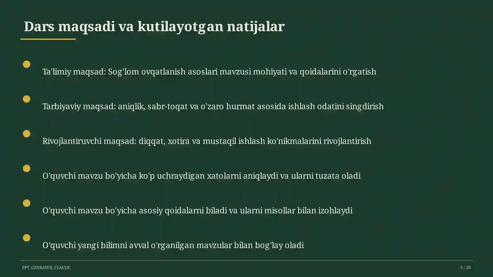 Sog'lom ovqatlanish asoslari (3-sinf) 3