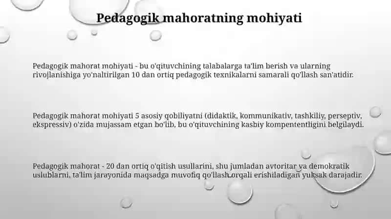 Pedagogik mahorat asoslari va uning tarkibiy qismlari 3