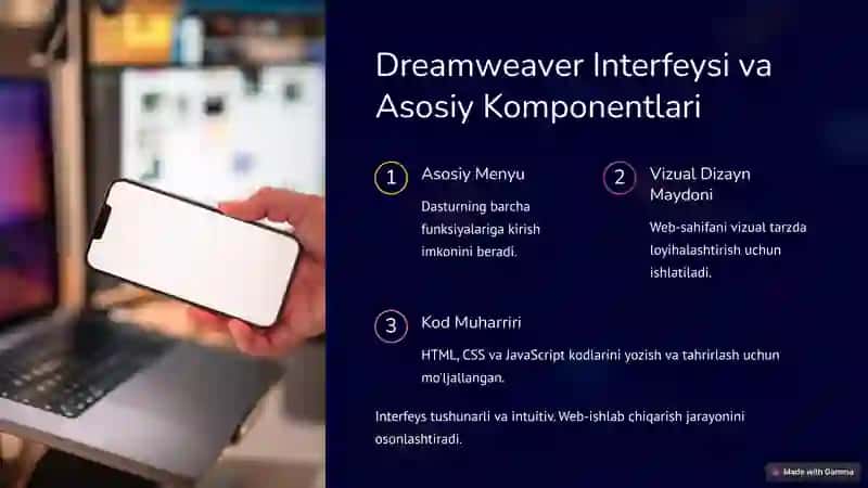Macromedia Dreamweaver: Web-ishlab Chiqarish Asosi 3